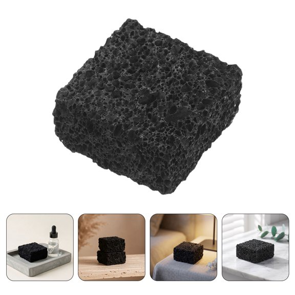 MOKKHNB 2Pcs Black Volcanic Diffuser Stones with Matte Finish for Home Decoration