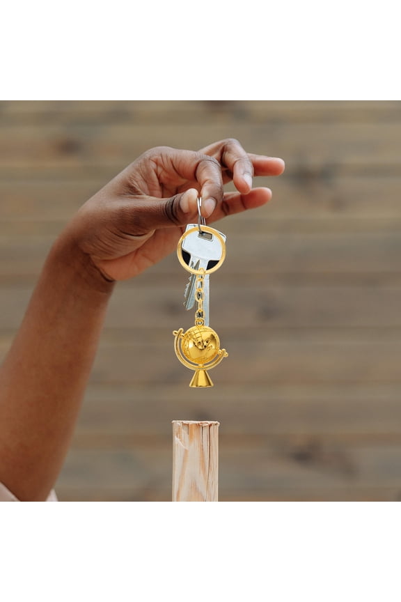 2Pcs Novelty World Globe Key Rings for Travel Party Favor Bags and Everyday Key Accessories