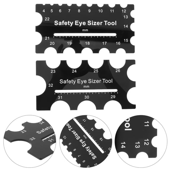 MOKKHNB 2-Pack Plush Eye Measuring Rulers with Multi-Hole Design, Lightweight Craft Tools for Precise Measurements