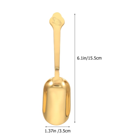 MOKKHNB 2Pcs Portable Tea Spoon with Corrosion-resistant Stainless Steel Golden