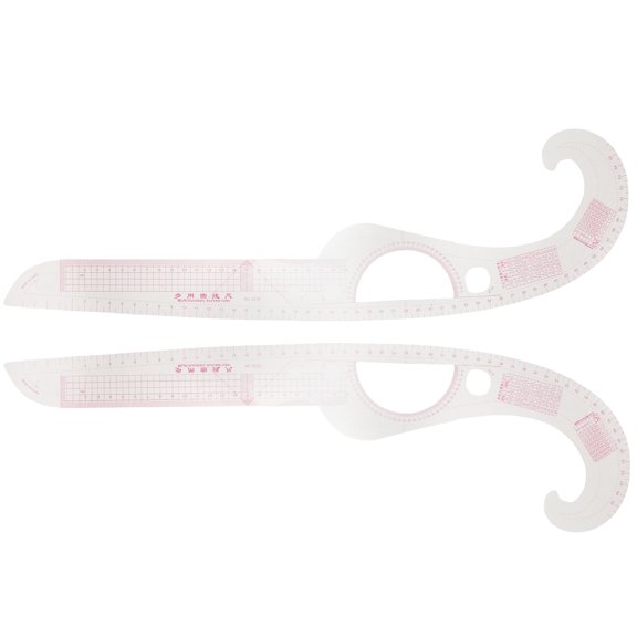 MOKKHNB 2Pcs Professional Sewing Ruler with Curved Edge for Pattern Makers and Sewing Enthusiasts