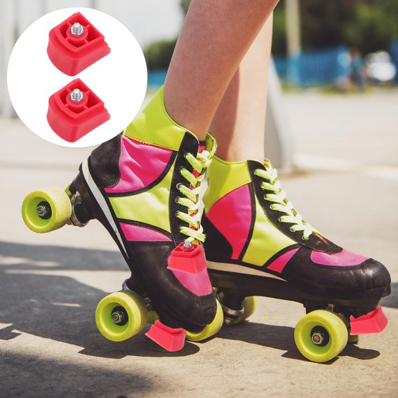 MOKKHNB Red Rubber Inline Skate Stopper Pads Reliable Surface Traction for Inline Skates 2Pcs