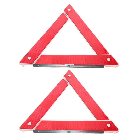 MOKKHNB 2Pcs Reflective Red Emergency Triangular Warning Signs for Car Roadside Safety
