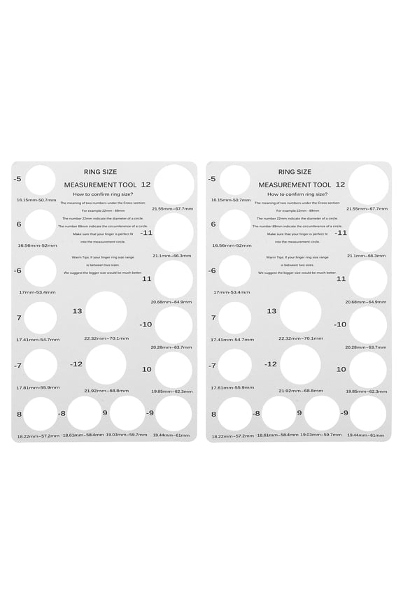 2Pcs Ring Measuring Device White for Easy and Accurate Finger Size Measurement