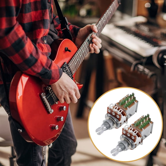 MOKKHNB 2Pcs Multi Color Guitar Parts Push Button Potentiometer 500K for Volume Adjustment