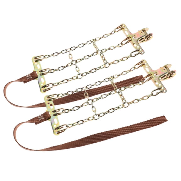 MOKKHNB 2-Pack Golden Snow Tire Chains for Trucks, Easy to Install, Traction for Slippery Winter Roads
