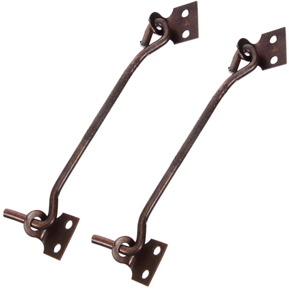 MOKKHNB 2Pcs Sturdy Brown Hook and Eye Door Latch for Home Gate Shed Closet Security