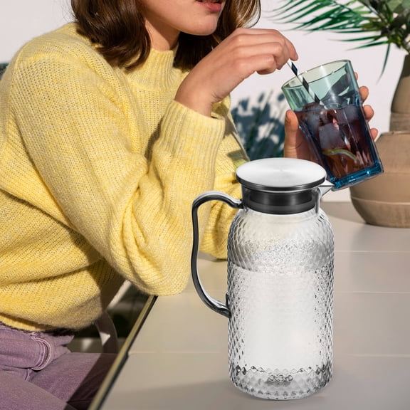 MOKKHNB Stylish Acrylic Juice Jug Transparent Plastic Pitcher for Home