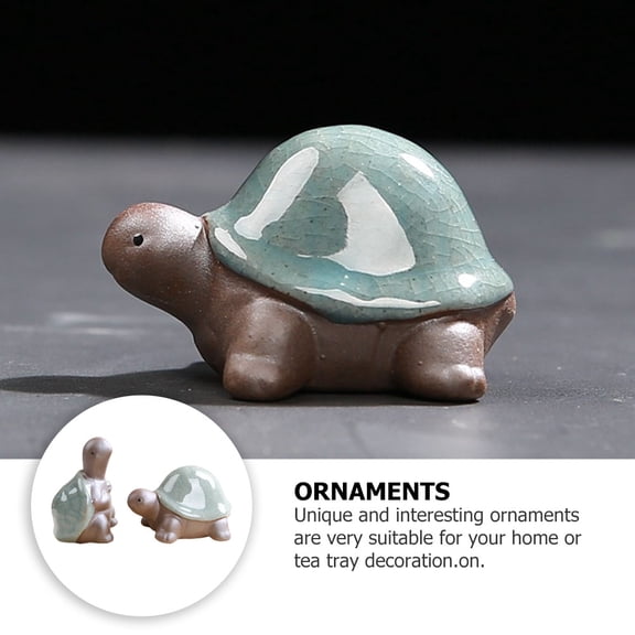 MOKKHNB 2Pcs Tea Pet Turtle Ceramic Figurine Decorative for Garden Decoration