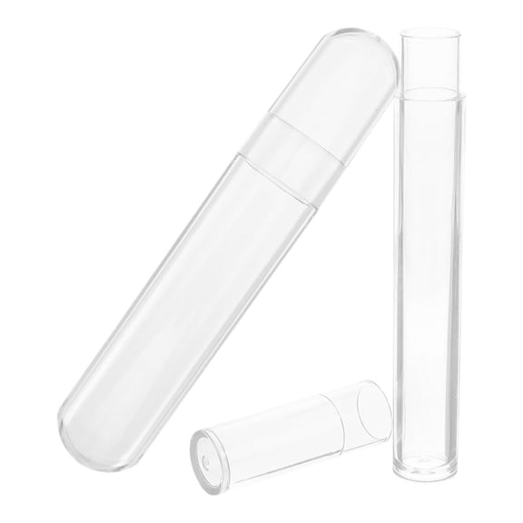 MOKKHNB 2Pcs Transparent Makeup Brush Storage Container with Clear Plastic Tubes for Travel and Home Use