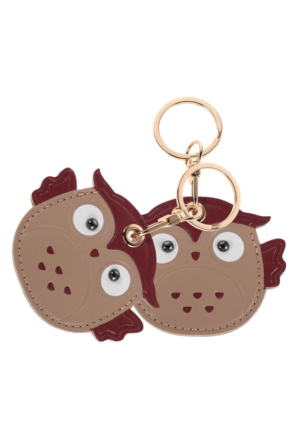 2-Pack Owl Keychain with PU Sleeve for Access Card and Key Backpacks, Bags, and More