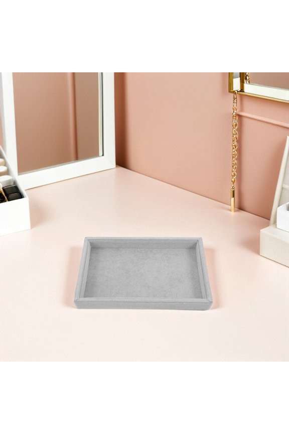 Set of 2 Stackable Jewelry Trays with Soft Cushion for , Necklaces, and Accessories