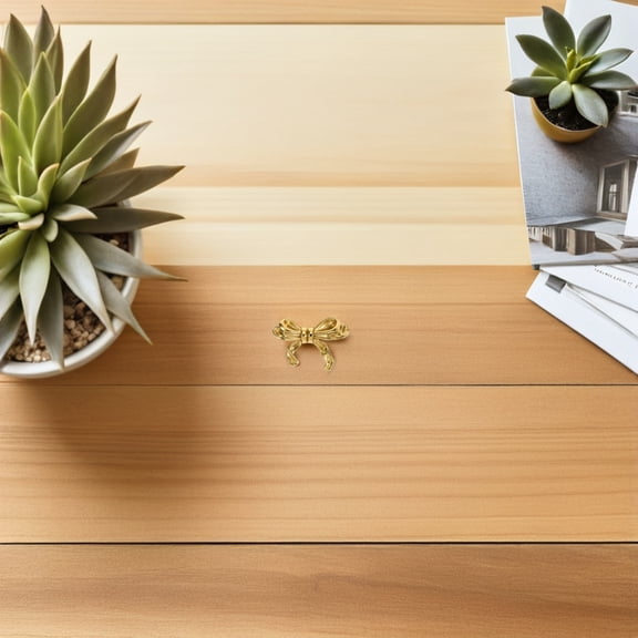 MOKKHNB 2-Pack Vintage Brass Bow-Shaped Drawer Pull Handles for Furniture, Dressers, Cabinets, and Cabinets Hardware