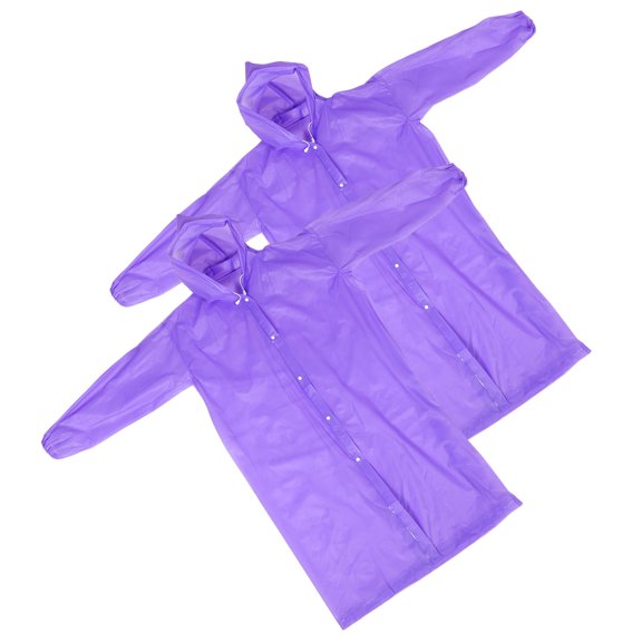 MOKKHNB 2-Pack Men's Poncho Raincoat, Violet, Full Coverage, Foldable Travel Rainwear for Outdoor