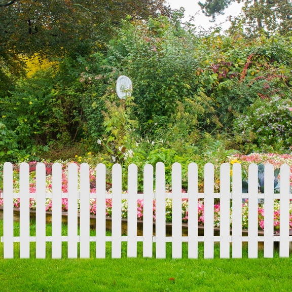 MOKKHNB 2Pcs White Plastic Garden Fence for Outdoor Yard and Courtyard Decorative Borders