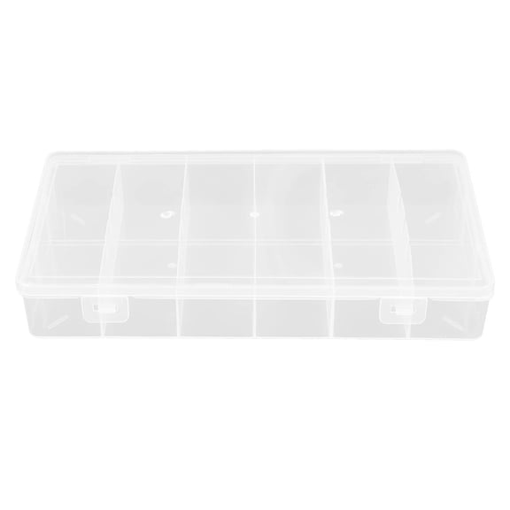 MOKKHNB 2Pcs White Plastic Organizer Box with Transparent Compartments for Home Storage and Easy Access