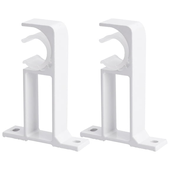 MOKKHNB 2Pcs White Valance Rod Bracket Aluminum Material with Simple Elegant Design for Home Curtains
