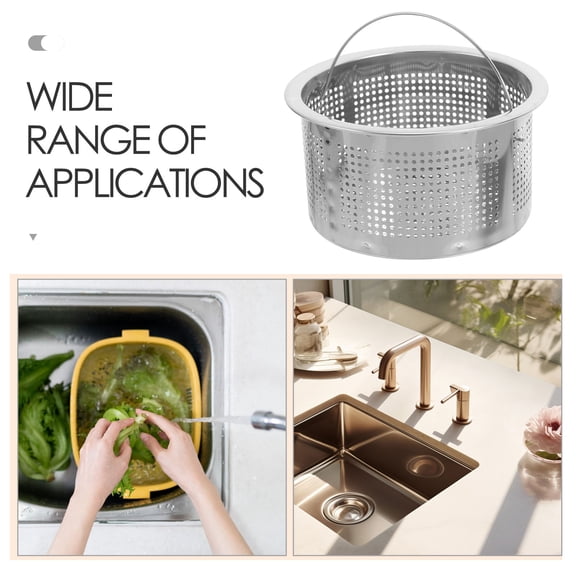 MOKKHNB 2-Pack Stainless Steel Sink Strainers with Handle, Precision Mesh Kitchen Drain Filters for Drainage