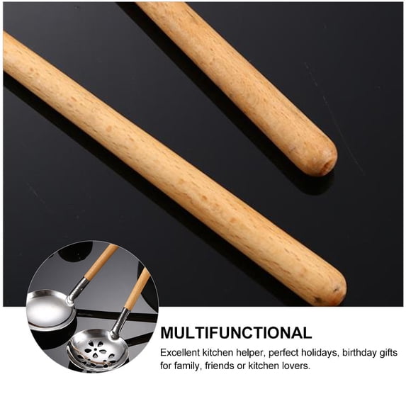 MOKKHNB 2-Piece Hot Pot Serving Utensils Set with Stainless Steel Handles for Easy Sharing and Family Dining