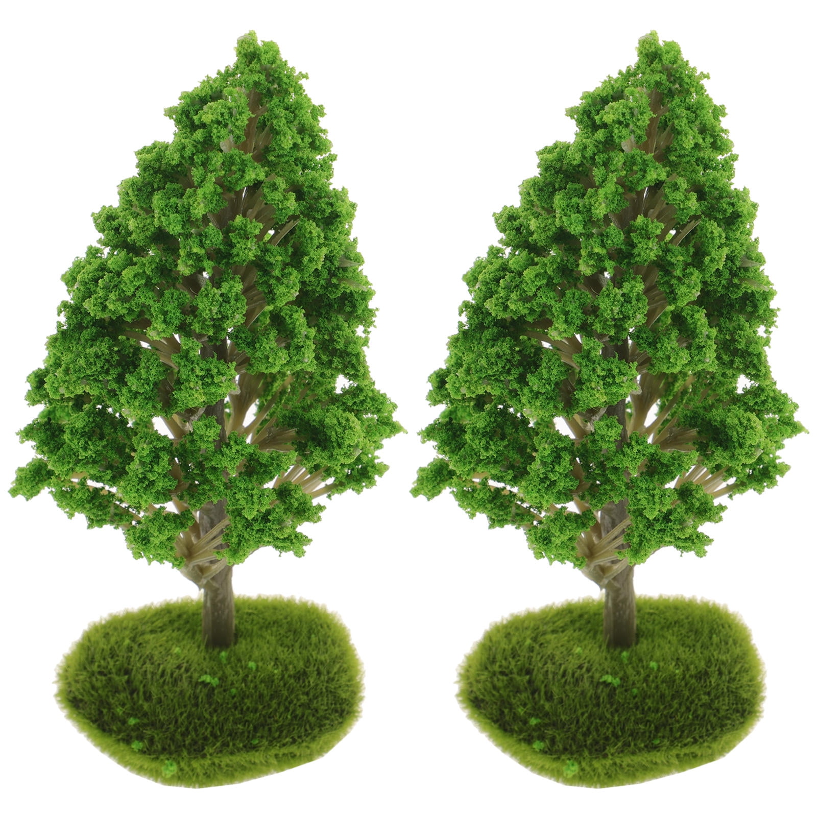 MOKKHNB 2pcs Miniature Trees Model Trees for Diorama Green Plastic ...