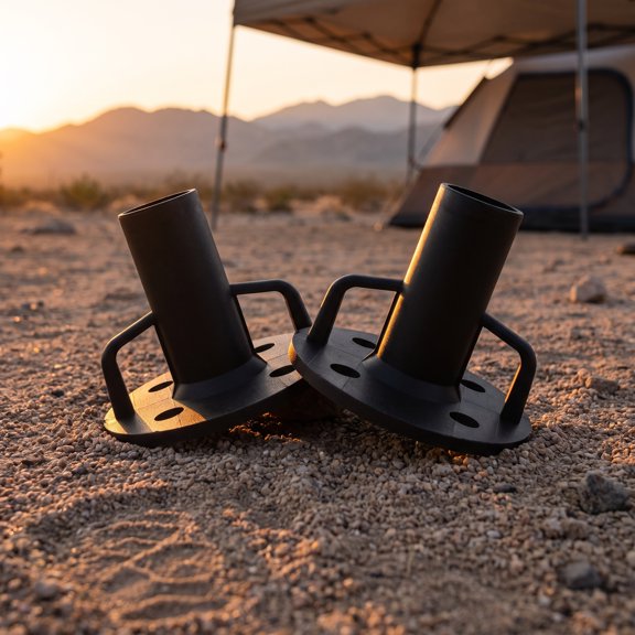 MOKKHNB 2pcs Tent Pole Base with Anti-Sink Designs for Outdoor Camping