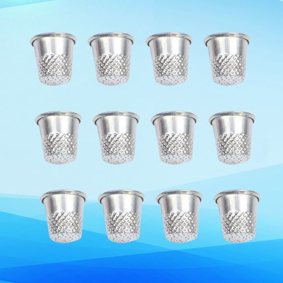 MOKKHNB 30Pcs Finger Protecting Silver Metal Thimble for Sewing Accessory and Crafts Use