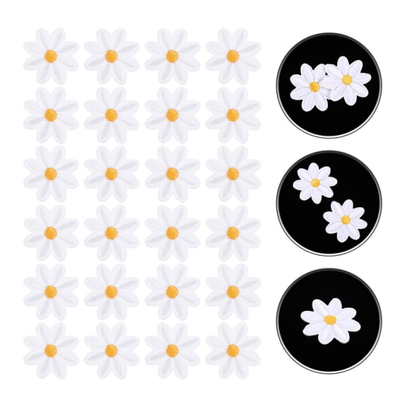 MOKKHNB Adorable Daisy Flower Patches for DIY Polyester Clothing 30Pcs