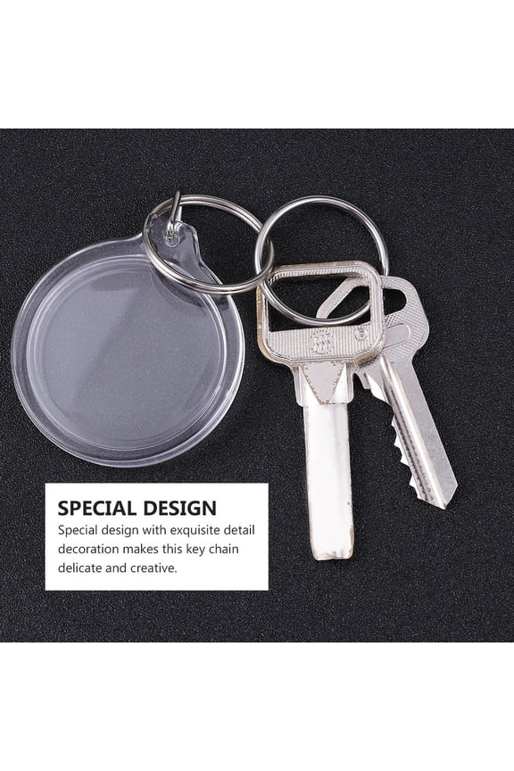30Pcs Photo Frame Key Chain Transparent Acrylic Stylish Key Holder for House Car and Bag Decoration