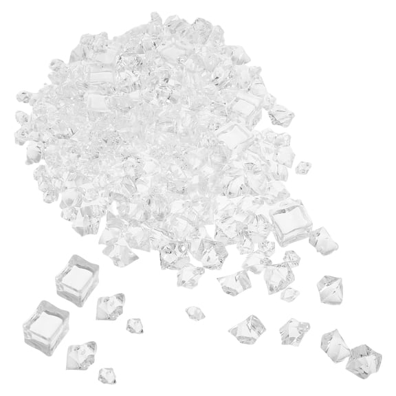 MOKKHNB 310Pcs Reusable Clear Acrylic Fake Ice Cubes and Crushed Ice Table Scatter for Bar Display Decor