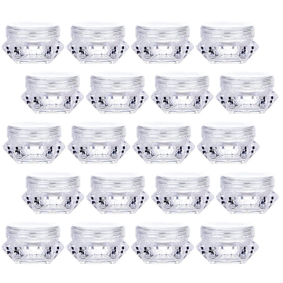 MOKKHNB 32Pcs Clear Small Sample Pots White Leakproof Makeup Samples Boxes for Cosmetic Users