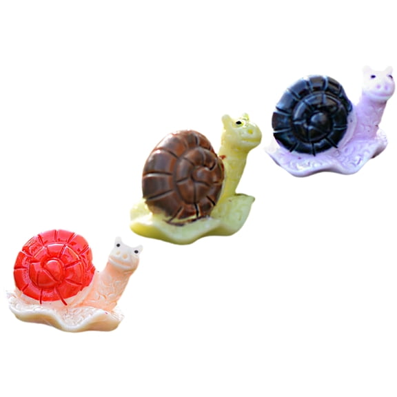 MOKKHNB 3-Piece Assorted Color Decorative Fake Snail Figurines Set for Garden, Home, Patio, Outdoor Decor Ornaments