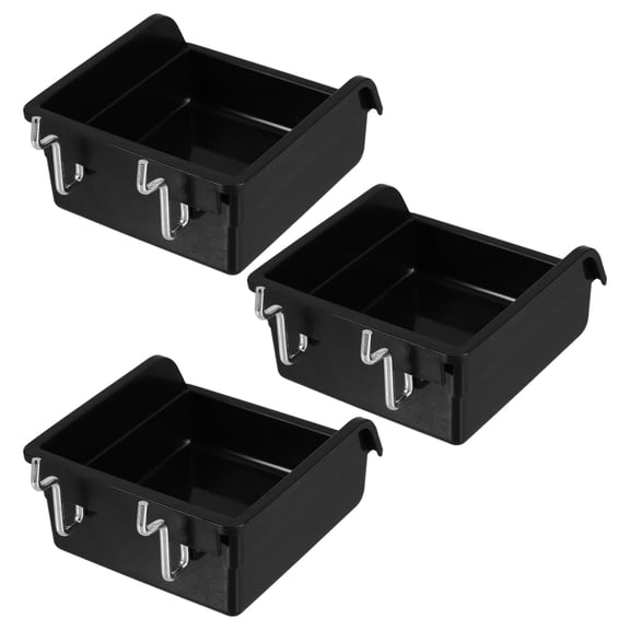 MOKKHNB 3Pcs Black Pegboard Storage Containers with Easy Carry Design for Home and Workshop