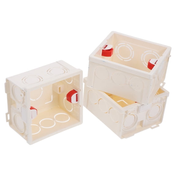 MOKKHNB 3Pcs Electrical Junction Boxes PVC Plastic with Concealed Recessed Installation for Projects