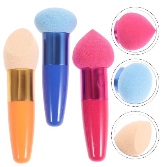 MOKKHNB 3Pcs Makeup Set Cosmetic Sponge Brush Tools Assorted Colors for Professional Use