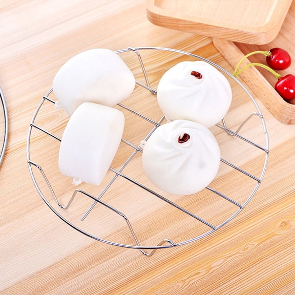 MOKKHNB 3Pcs Metal Steaming Rack for Kitchen Use Heat Resistant Plated Silver Cooling Rack