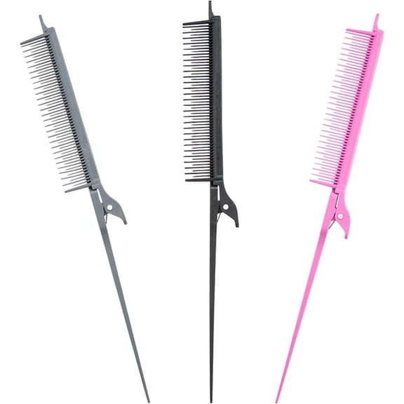 MOKKHNB 3Pcs Rat Tail Combs for Hair Cutting and Dyeing with Smooth Detangling Design