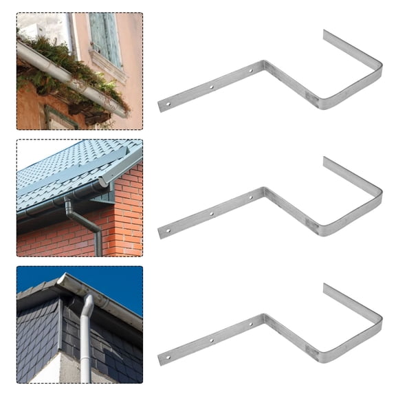 MOKKHNB 3Pcs Roof Gutter Fittings Heavy Duty Iron Brackets Weatherproof Metal Support for Home