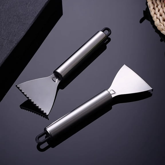 MOKKHNB 3Pcs Stainless Steel Fish Scaler with Sharp Serrated Edges for Efficient Kitchen Use