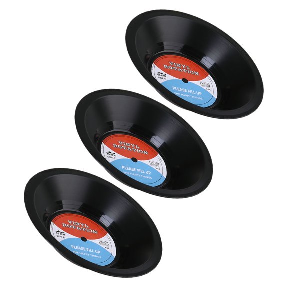 MOKKHNB 3Pcs Vinyl Record Storage Bowls Multifunctional Vintage Fruit Serving Bowls for Home Restaurant Wedding Decor