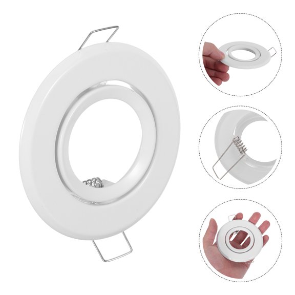 MOKKHNB 3Pcs White Metal Iron Spotlight Frame for Ceiling Downlight Fittings Recessed Light Trim Holder
