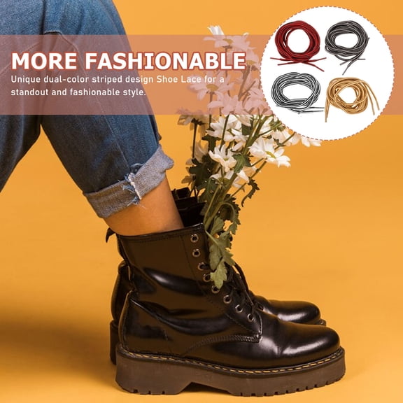 MOKKHNB 4 Pairs Rope Laces Black White Cloth Versatile Everyday Use
