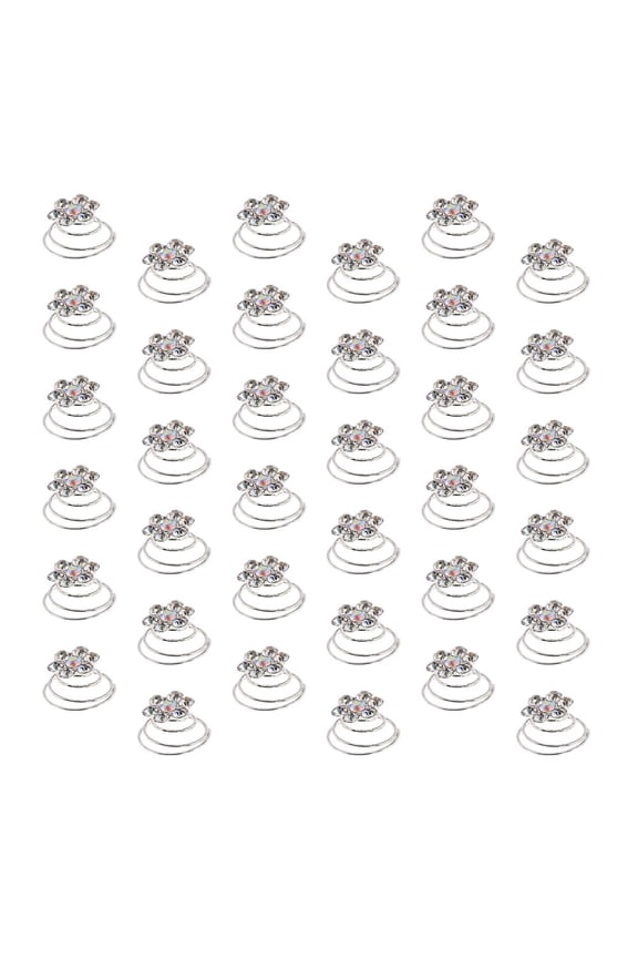 47-Piece Flexible Spiral Hair Pins Set with Rhinestone Accents for Elegant Hair Styling and Easy Application