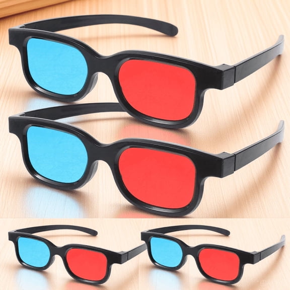 MOKKHNB 4Pcs 3D Glasses Plastic Universal Movie Eyewear Compatible with Smartphones Tvs and Projectors
