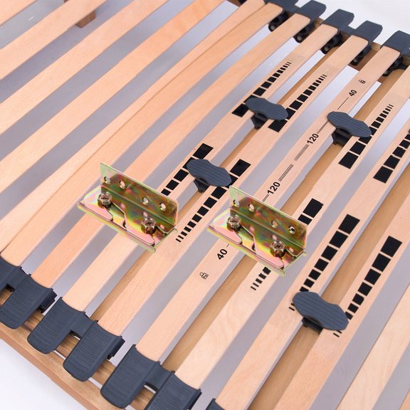 MOKKHNB 4Pcs Bed Frame Brackets with Concealed Installation Golden Bed Rail Hardware for Stability