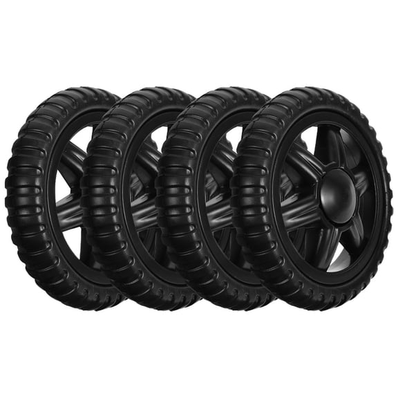 MOKKHNB 4Pcs Black Laundry Cart Wheels Replacement with PU Plastic Easy Installation Shopping Cart