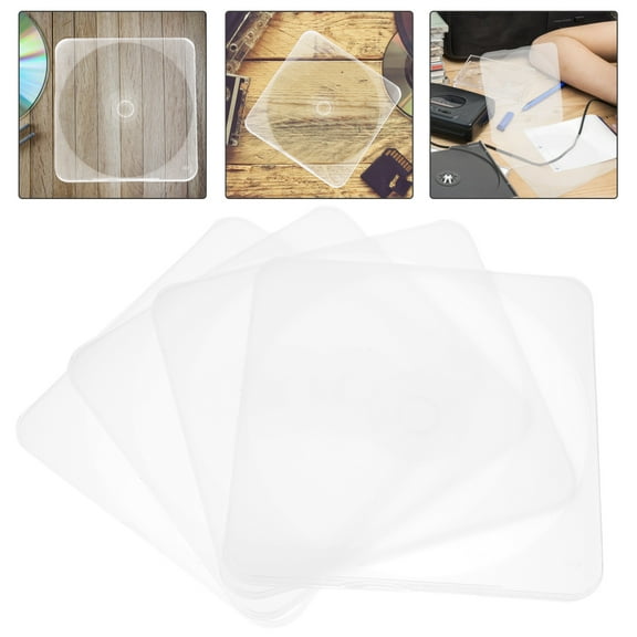 MOKKHNB 4Pcs Clear Cd Storage Cases Plastic Holder Compact Design for Easy Carrying