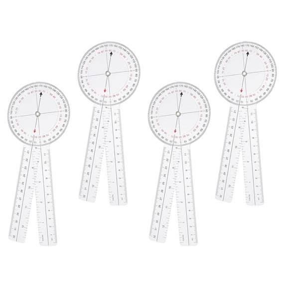 MOKKHNB 4Pcs Clear Plastic Angle Ruler Tool Lightweight Folding Goniometer for Precise Measurement