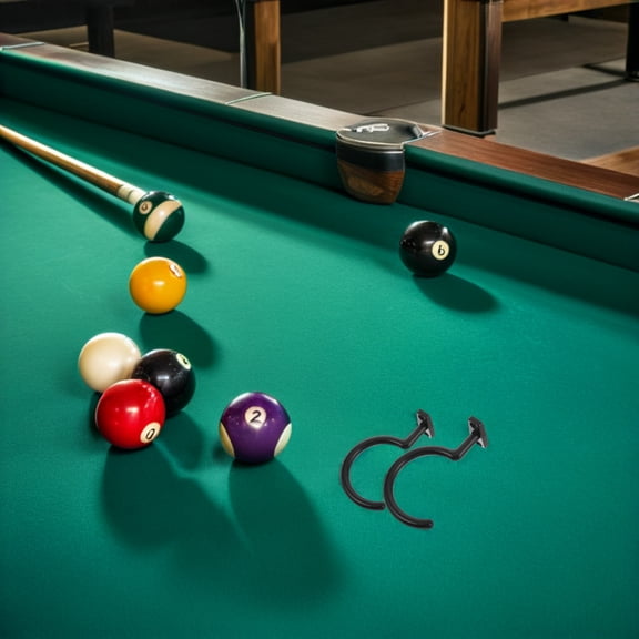 MOKKHNB 4-Pack Black Metal Pool Cue Holder Rack Compact Design for Game Room Organization and Professional Billiards Storage