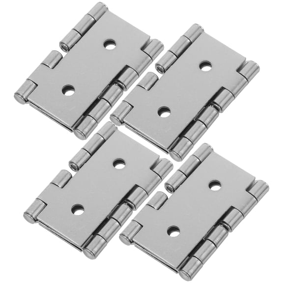 MOKKHNB 4Pcs Heavy Duty Plated Silver Iron Spring Loaded Door Hinges for Residential Gate and Screen Doors