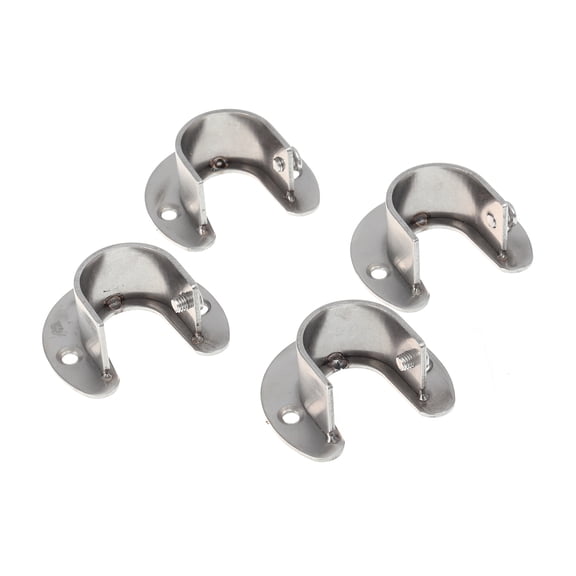 MOKKHNB 4-Pack Heavy Duty Stainless Steel Curtain Rod Brackets with U-Shaped Supports for Closet and Window Drapes